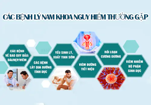 Các bệnh lý nam khoa nguy hiểm thường gặp