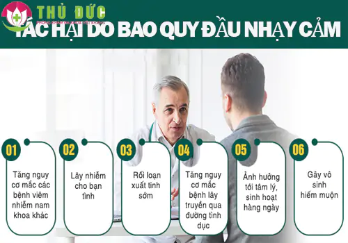 Tác hại do bao quy đầu nhạy cảm gây ra