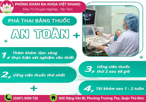 Quy trình uống thuốc phá thai an toàn, hiệu quả tại Phòng khám Đa khoa Việt Khang